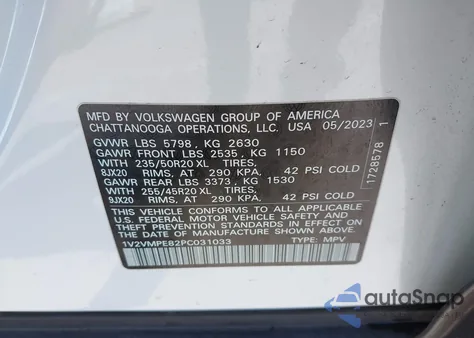 2023 Volkswagen Id.4 Pro/Pro S z USA, uszkodzony, nr VIN 1V2VMPE82PC031033